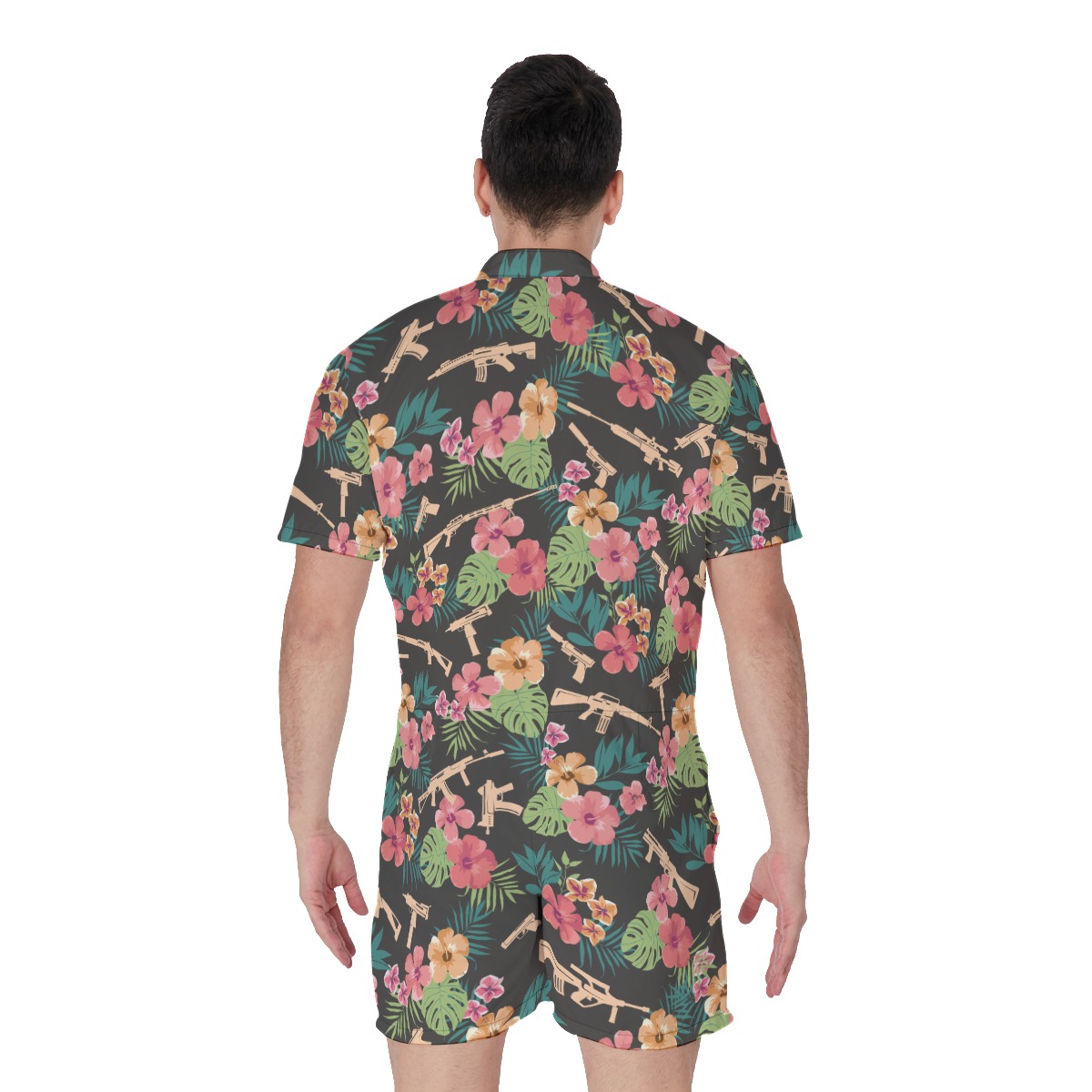 Tactical Floral Hawaiian Romper For Men