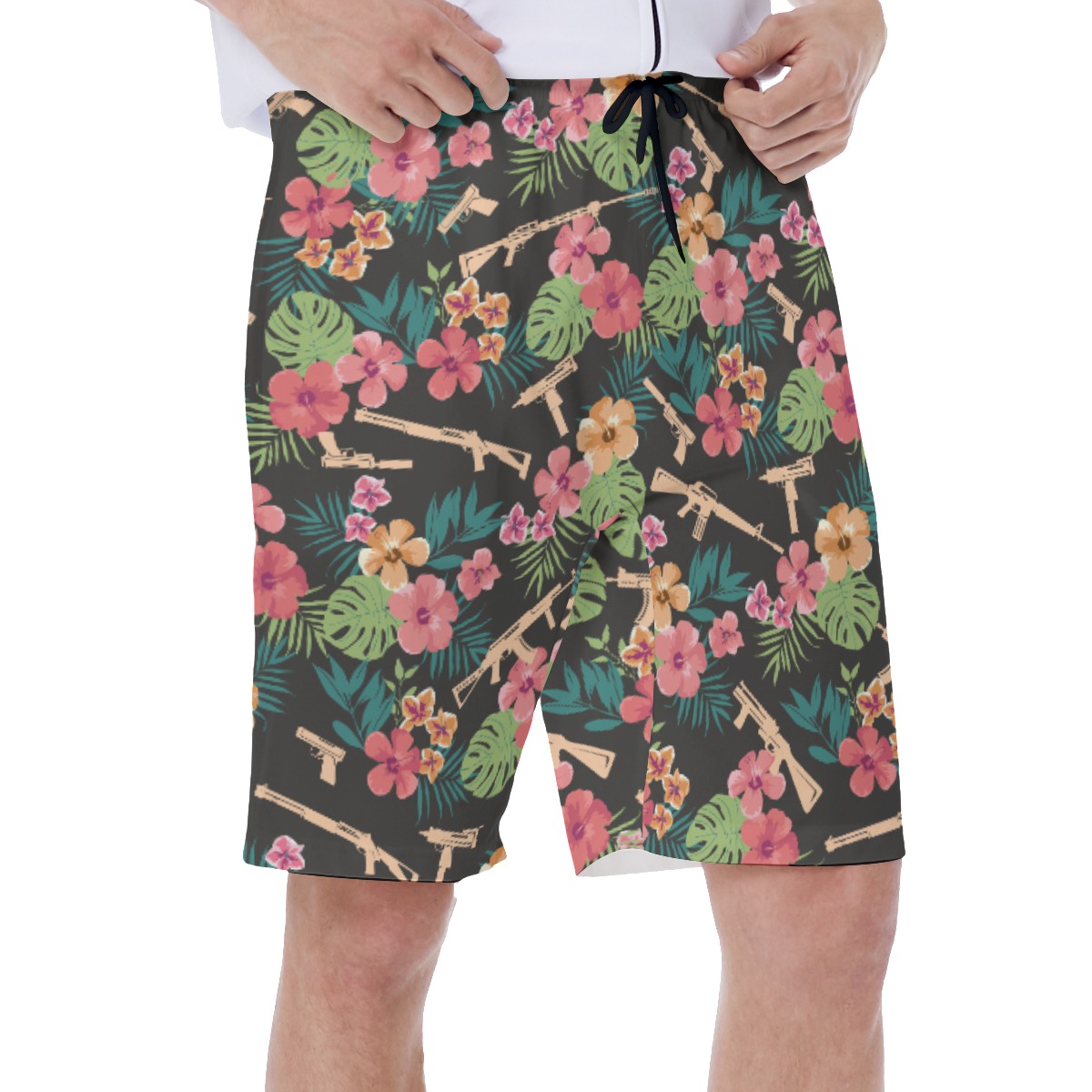 Men's Tactical Tropical Hawaiian Swim Trunks
