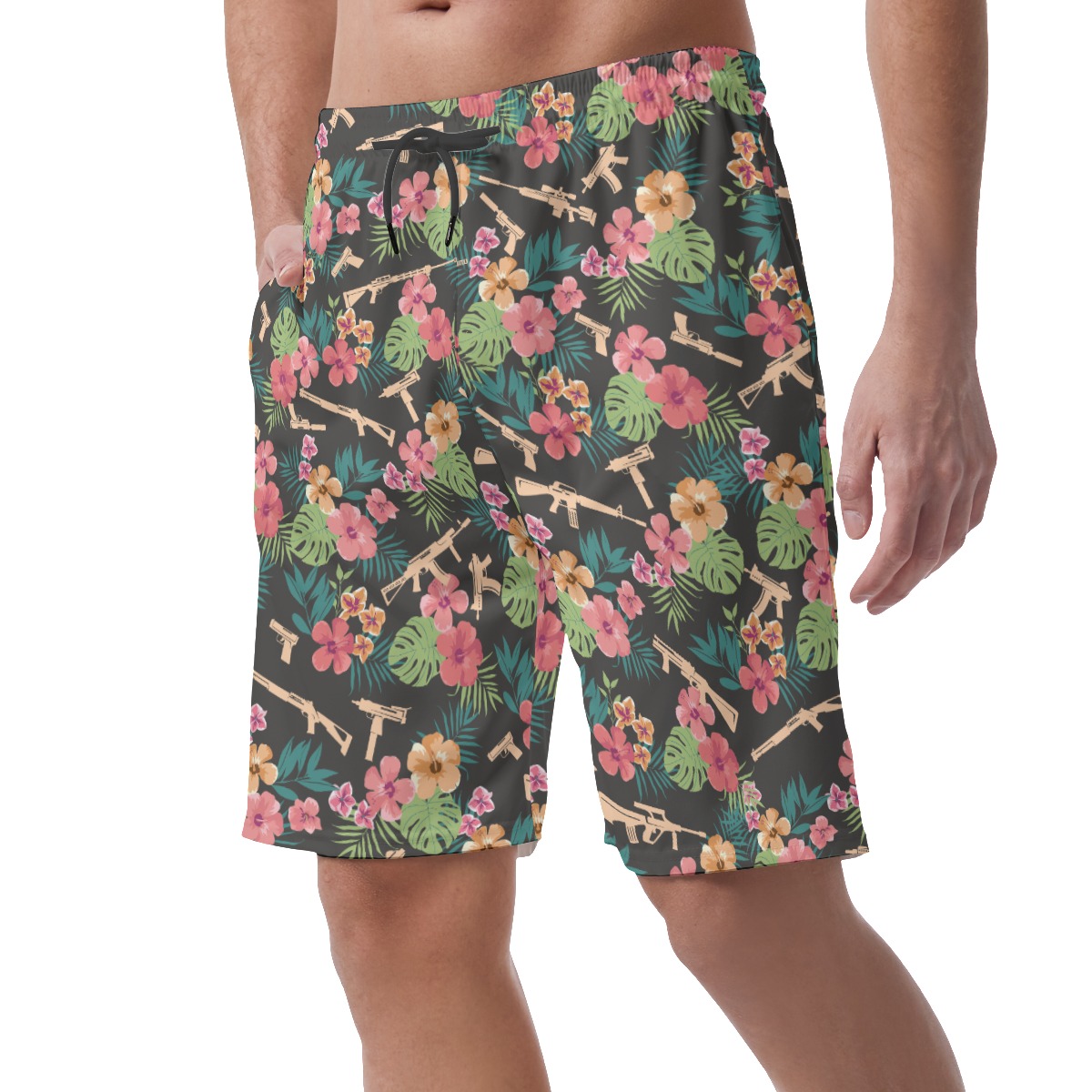 Men's Tropical Gun Hawaiian Beach Shorts