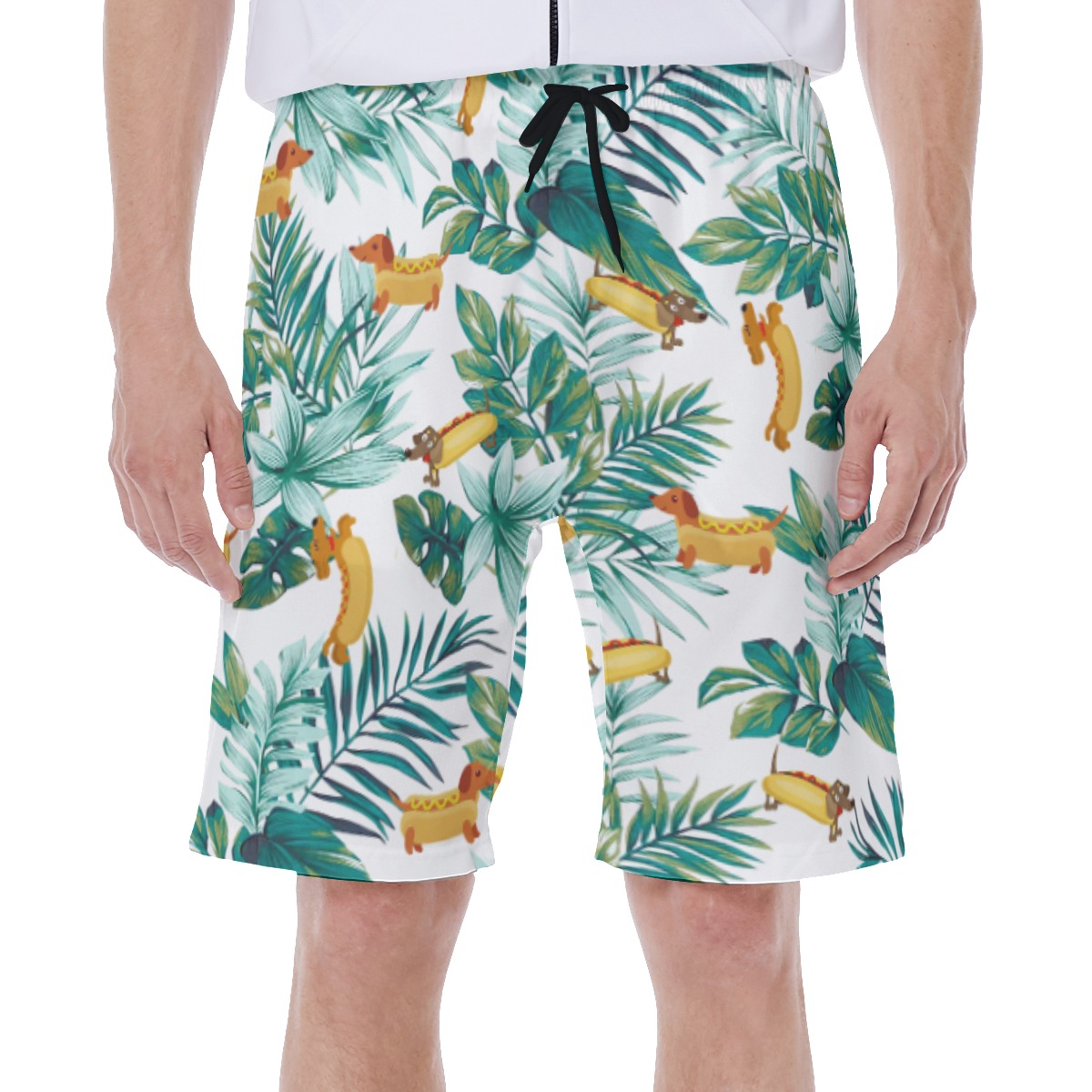 Funny Sausage Dog Hawaiian Swim Trunks For Men - variant image 1