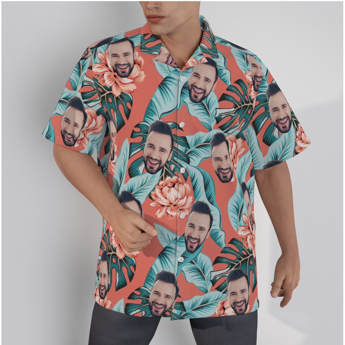 Unique Floral Hawaiian Shirt With Multiple Face - variant image 1