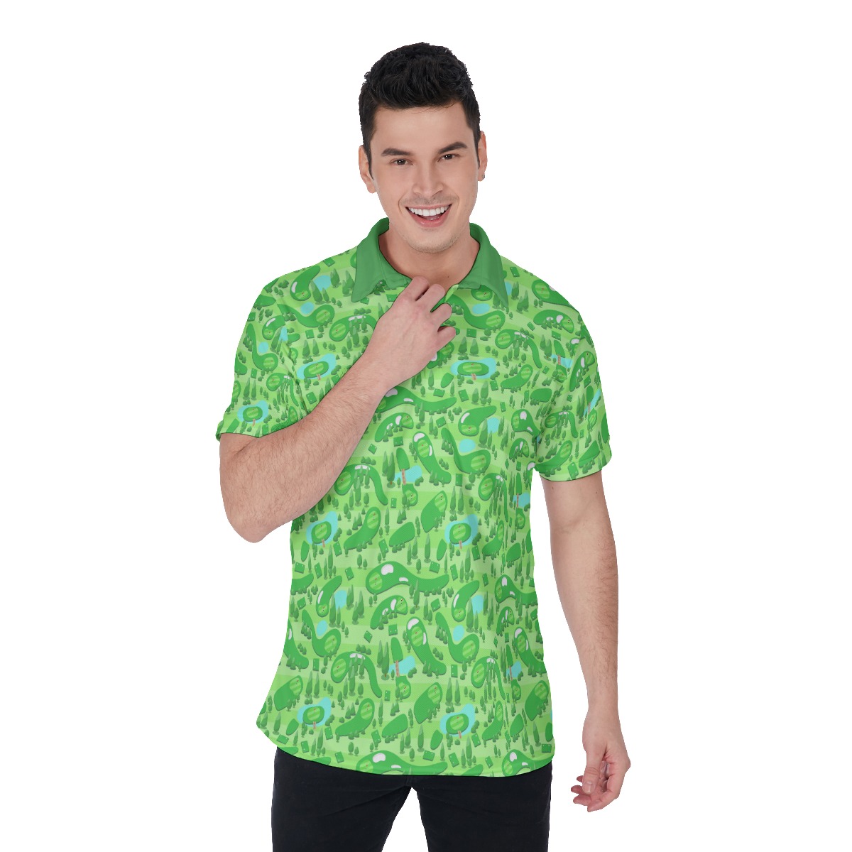 Golf Course Green Polo Shirt For Men - variant image 1