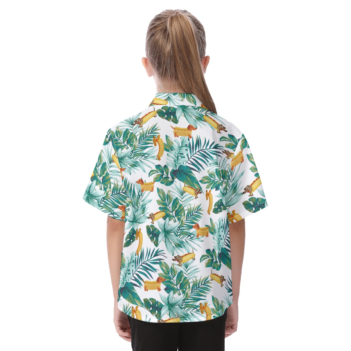 Cute Dachshund Tropical Hawaiian Shirt For Kids