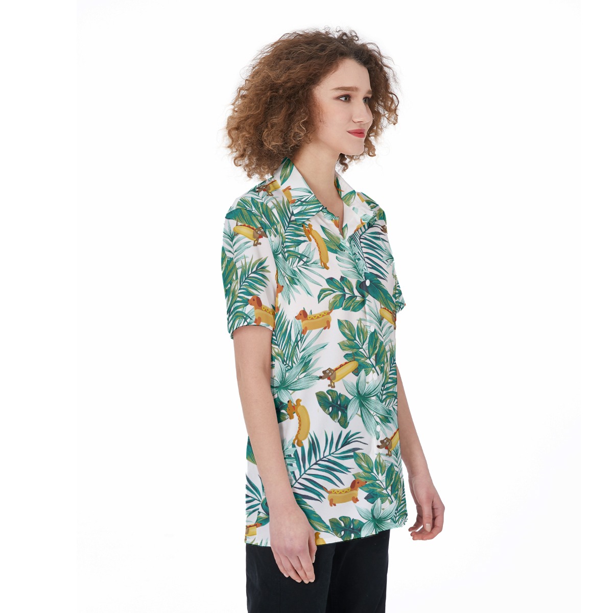 Funny Dachshund Women's Hawaiian Shirt