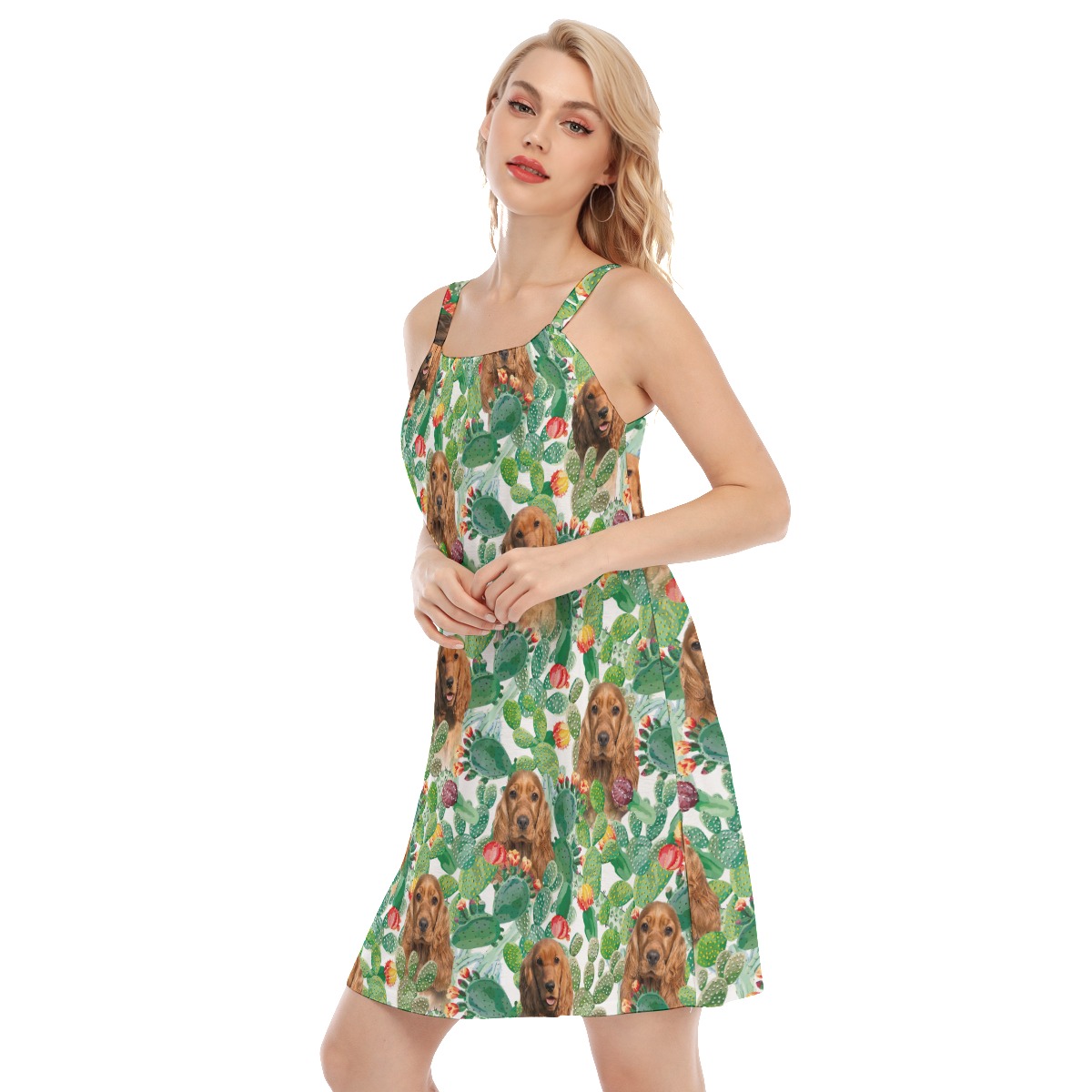 Custom Pet Face Summer Cami Dress For Women