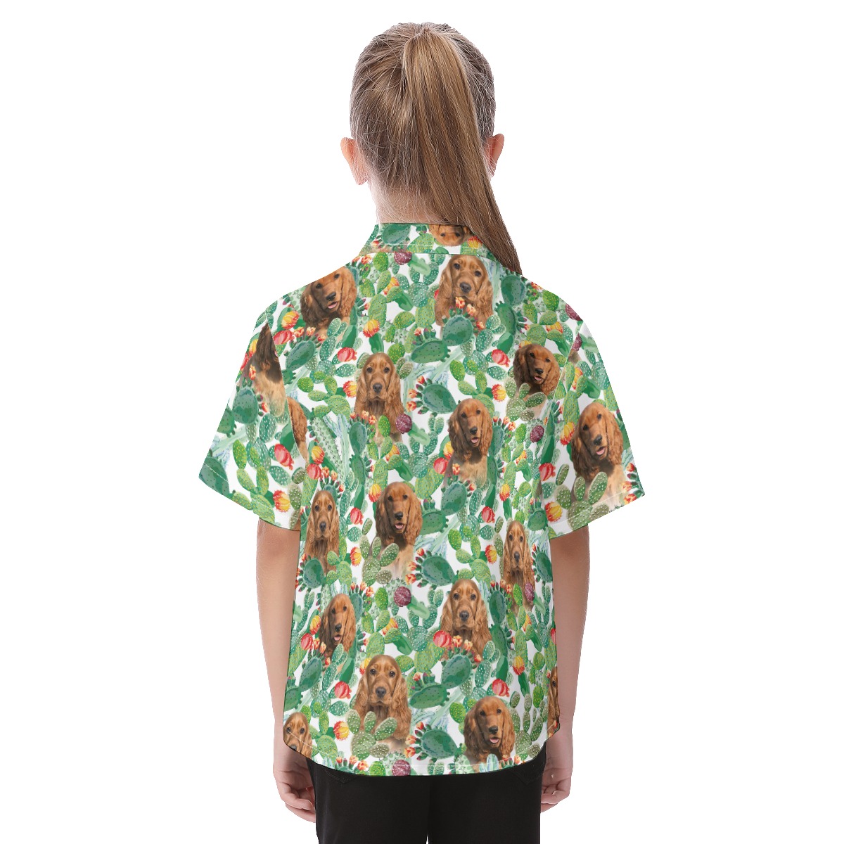 Cute Custom Dog Face Aloha Shirt For Kids