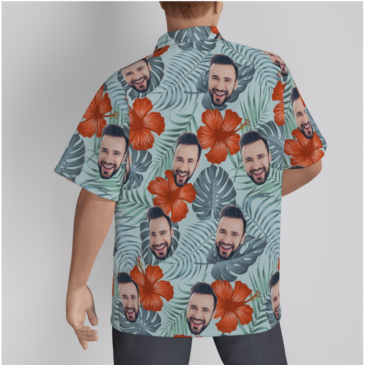 Unique Custom Face Hibiscus Tropical Aloha Shirt