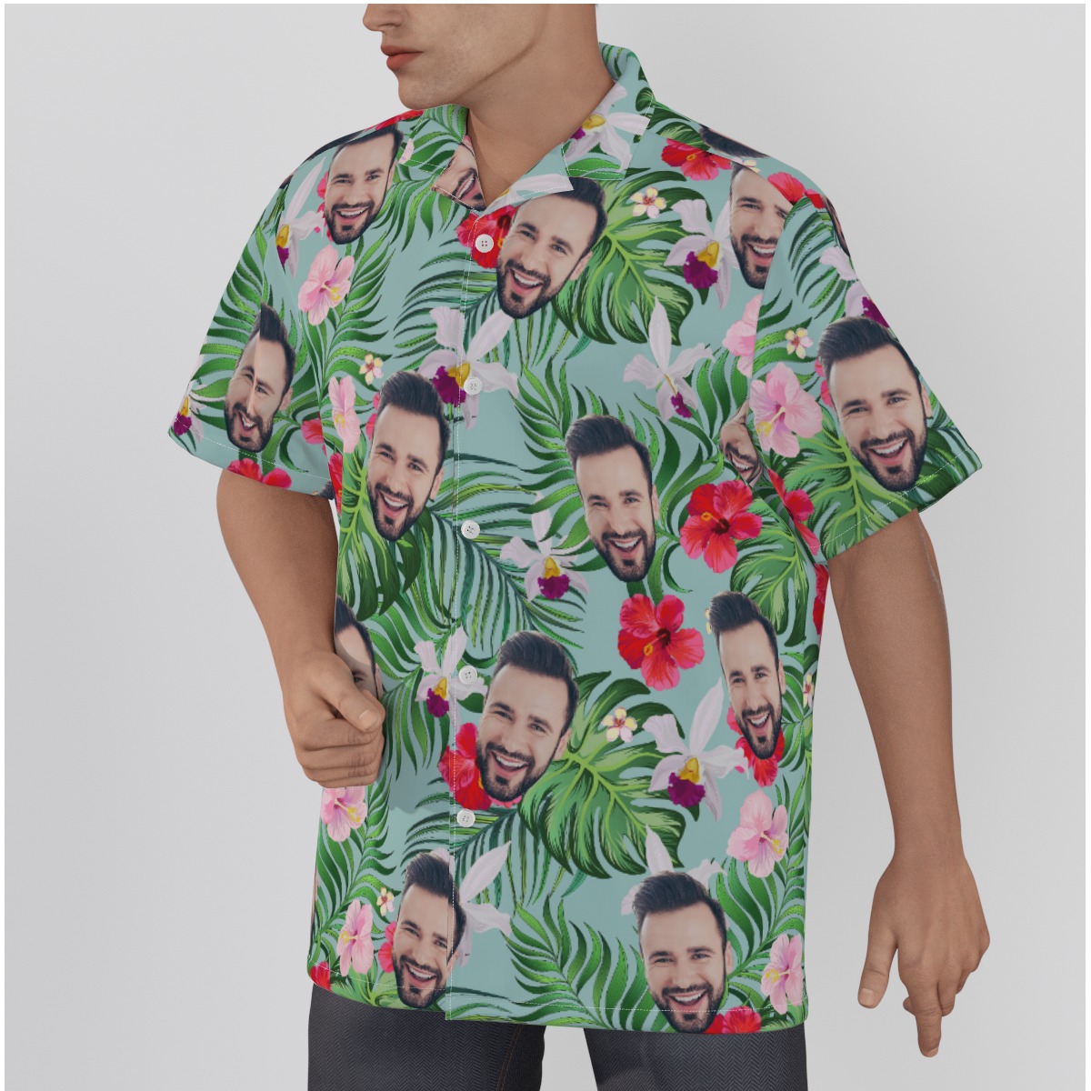Flower Hawaiian Shirt With Custom Face