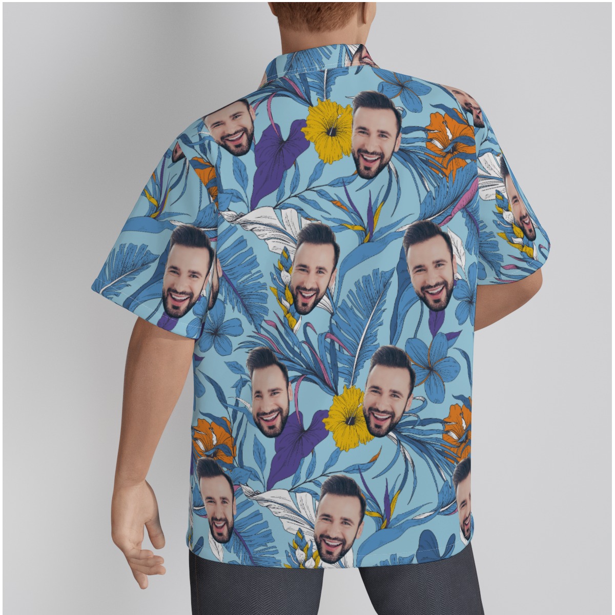 Tropical Button Up Shirt With Custom Face