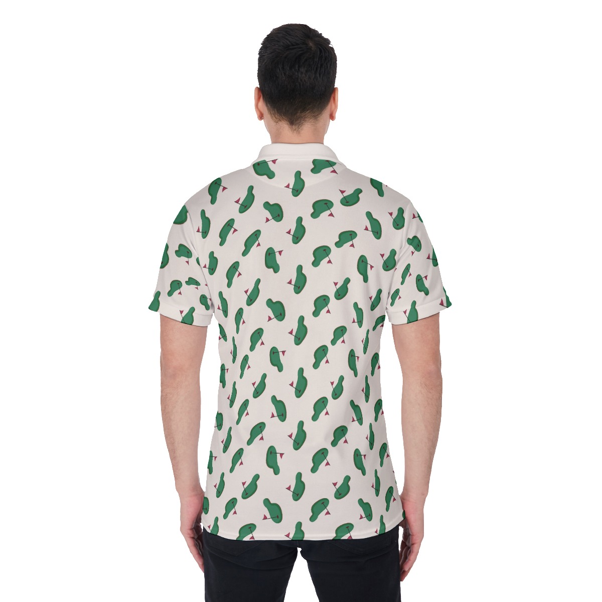 Course Pattern Golf Shirt For Men