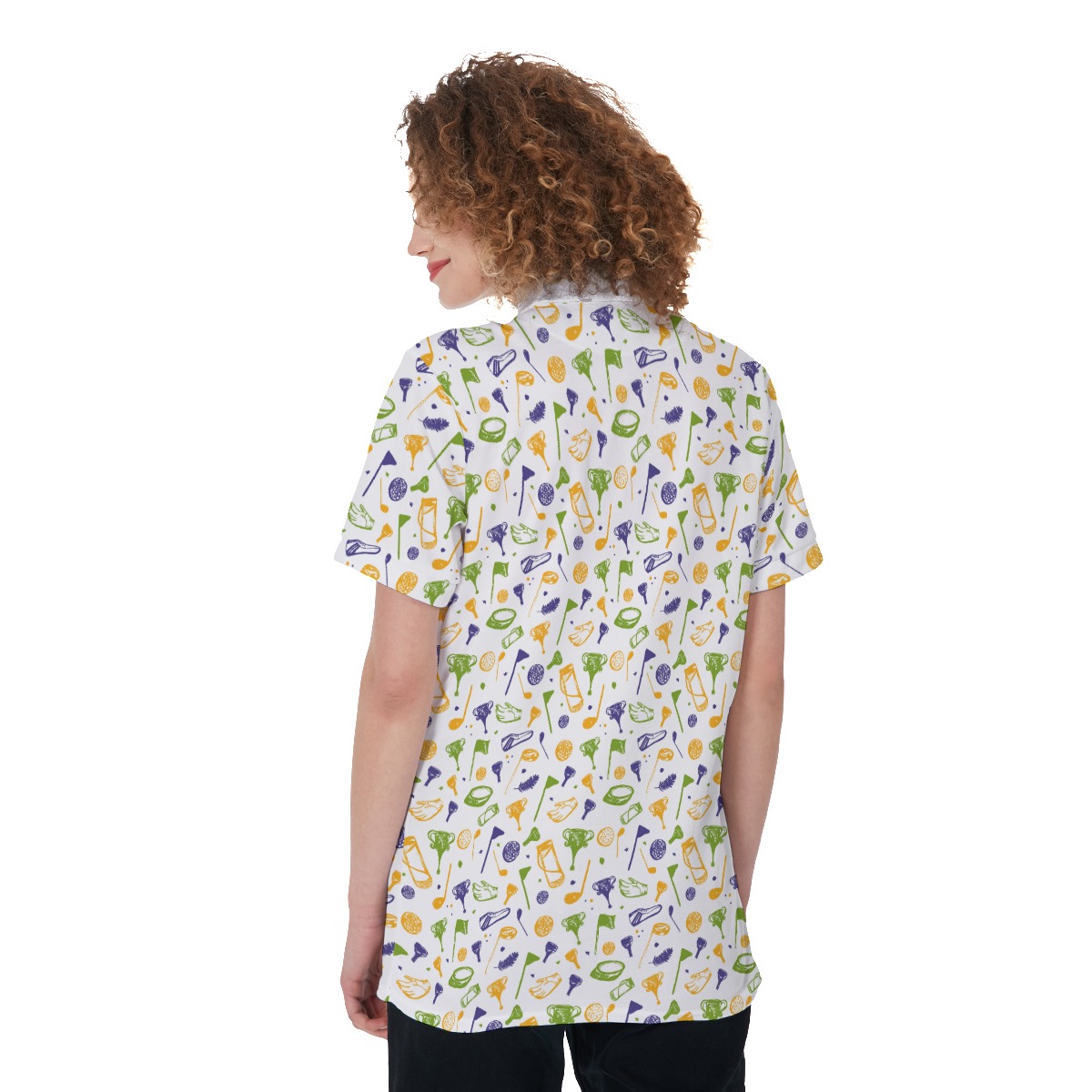 Cute Golf Print Women's Polo Shirt