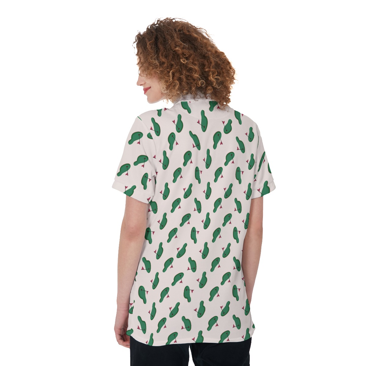 Women's Golf Shirt With Courses Print