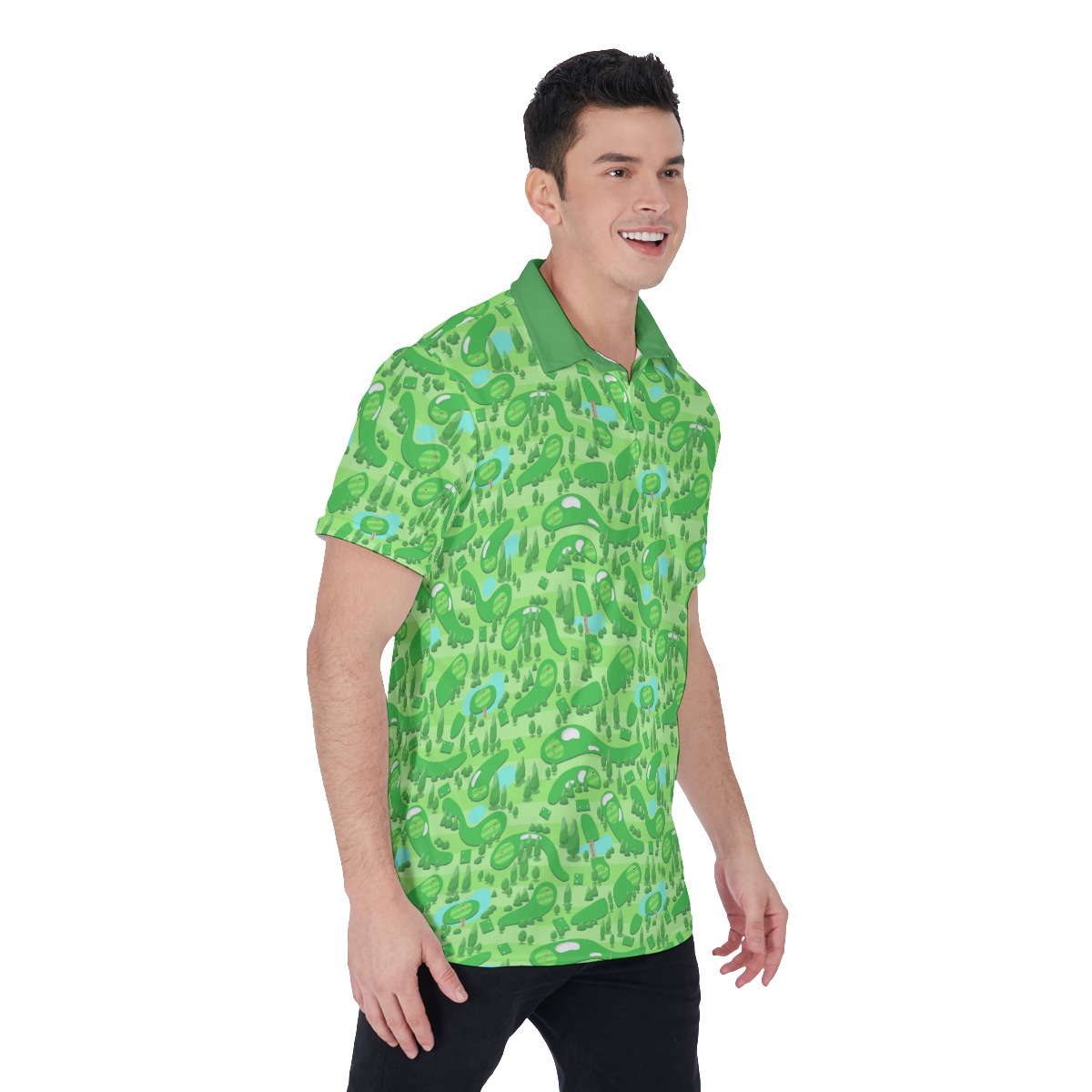 Golf Course Green Polo Shirt For Men