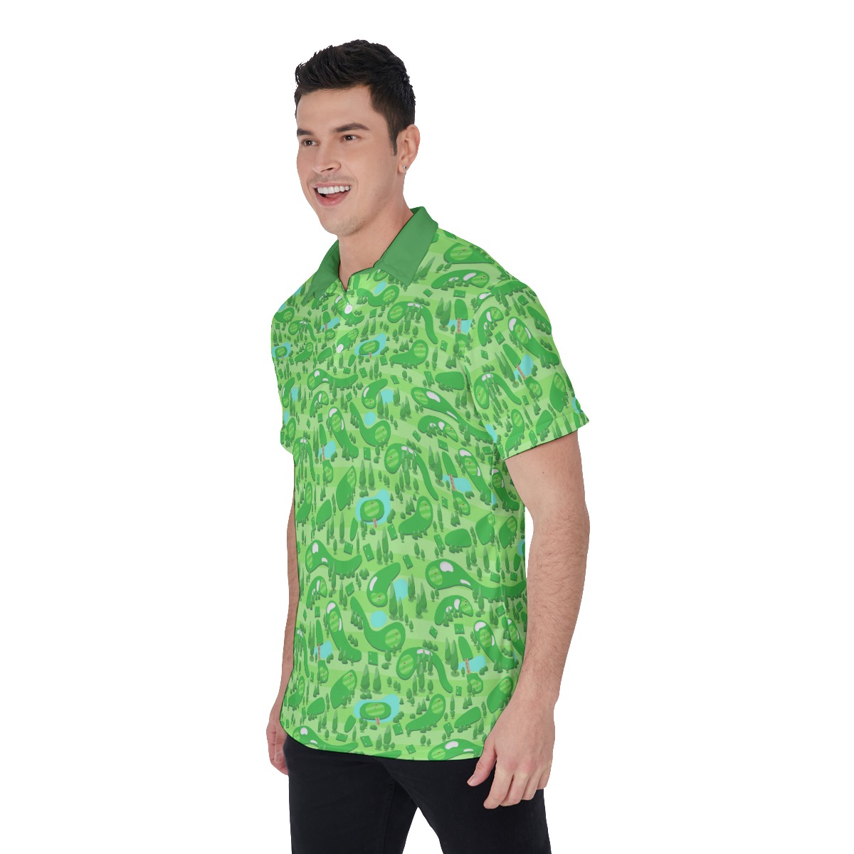 Golf Course Green Polo Shirt For Men