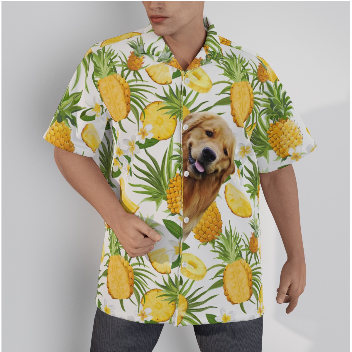 Funny Custom Dog Face Hawaiian Shirt For Men - variant image 1
