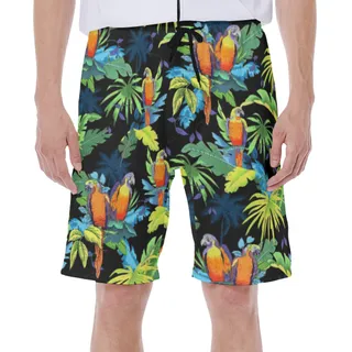 Men's Tropical Parrot Hawaiian Swim Trunks