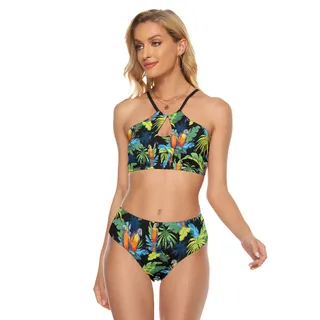 Tropical Parrot Two-piece Swimsuit For Women