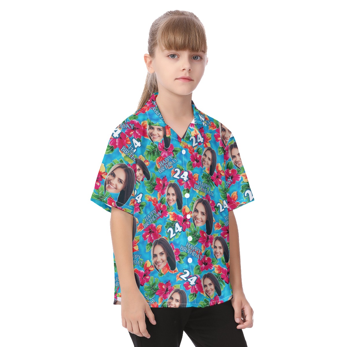 Cute Custom Face Birthday Hawaiian Shirt For Kids