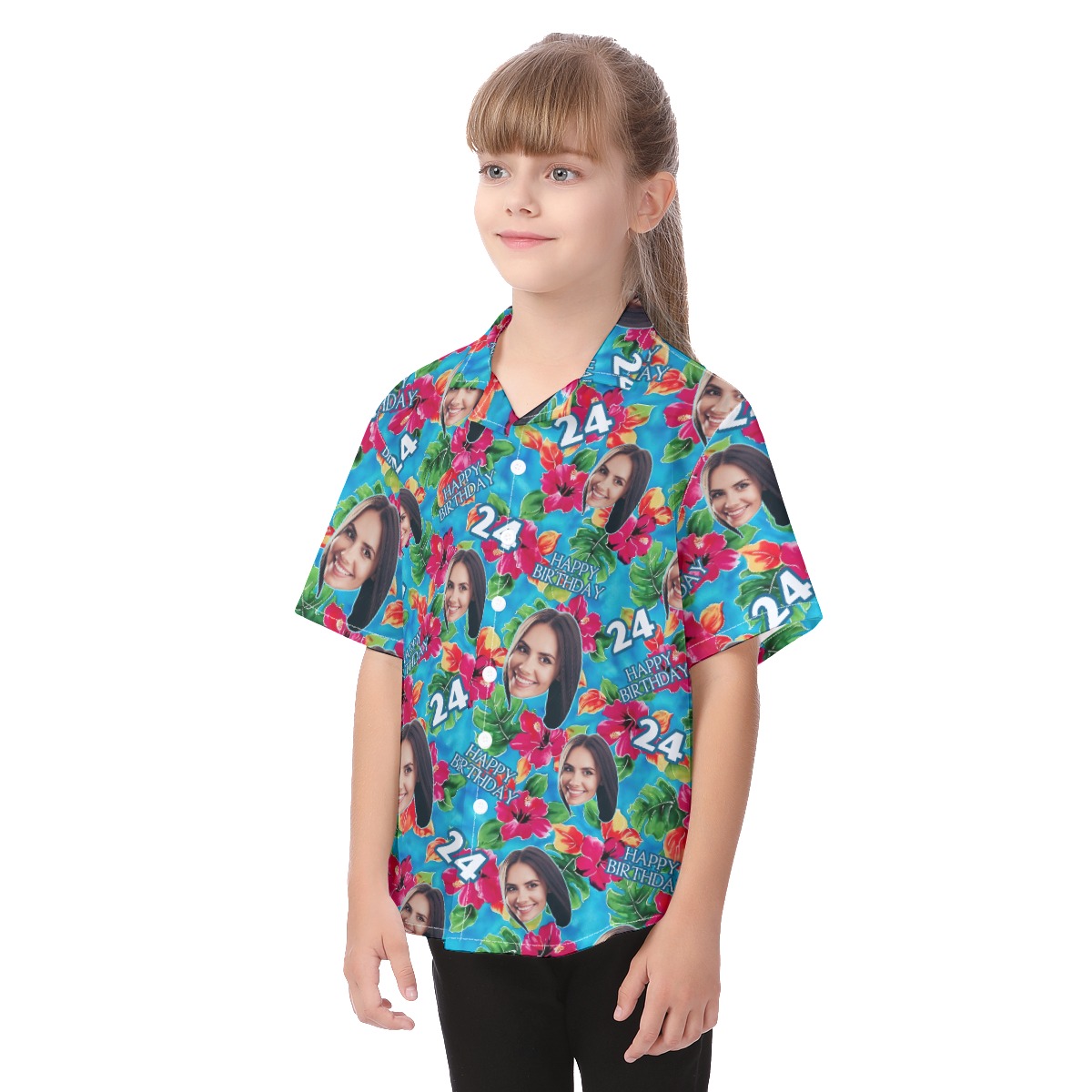 Cute Custom Face Birthday Hawaiian Shirt For Kids
