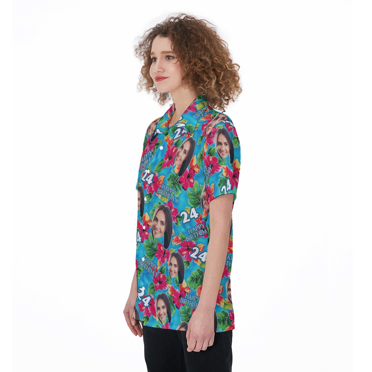 Funny Custom Face Birthday Women's Hawaiian Shirt