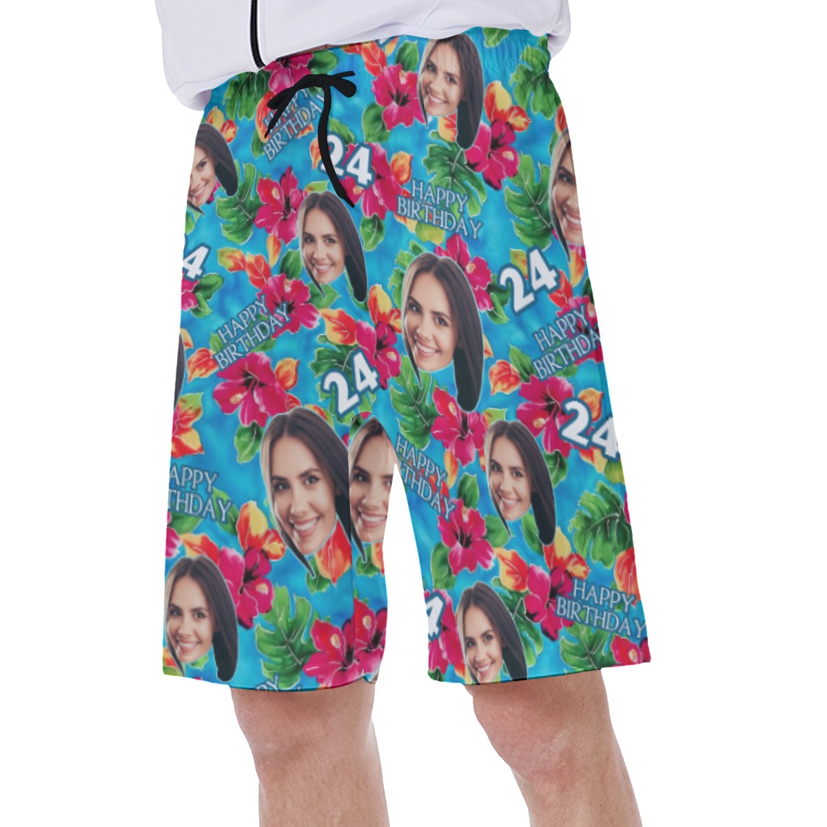 Funny Custom Face Theme Birthday Hawaiian Swimwear