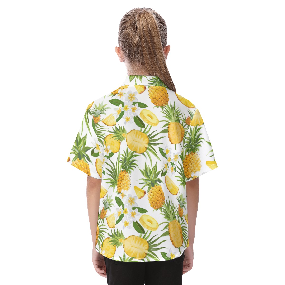 Cute Custom Dog Face Tropical Aloha Shirt For Kids
