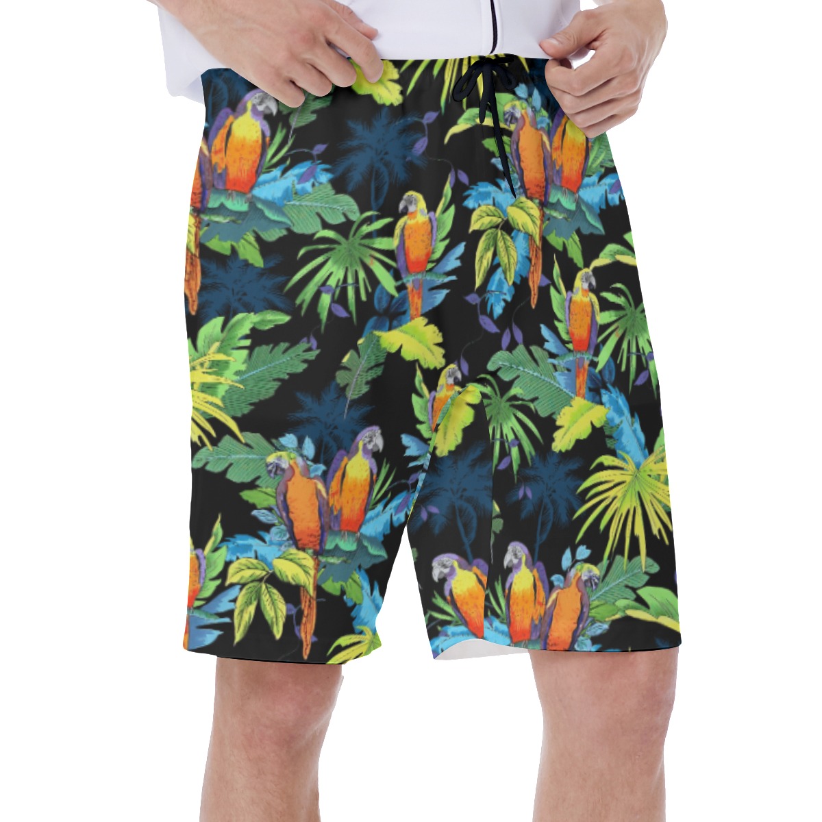 Men's Tropical Parrot Hawaiian Swim Trunks