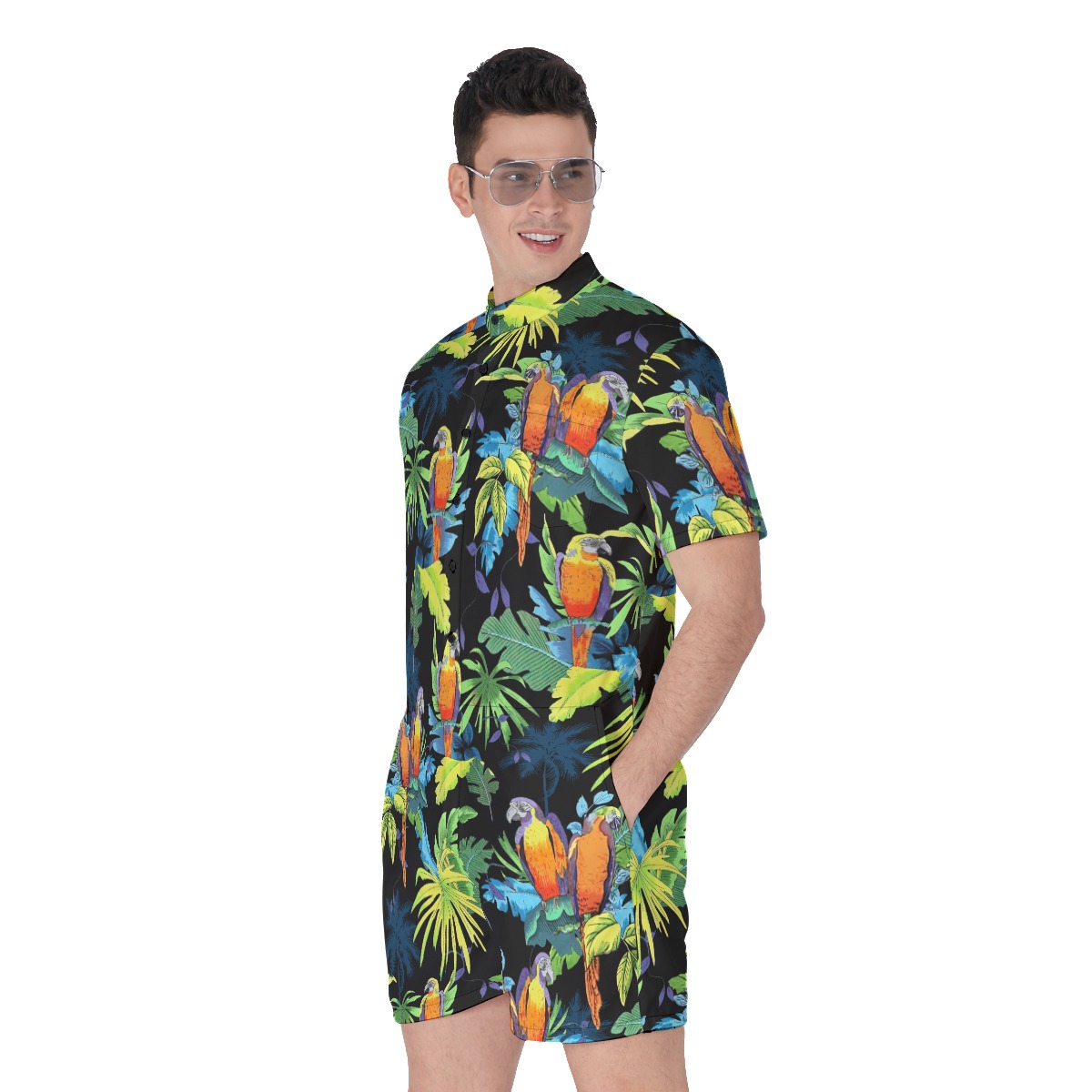 Cool Parrot Men's Hawaiian Romper