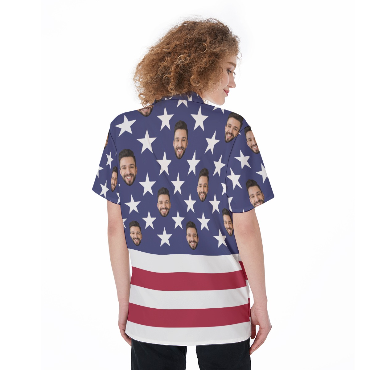Personalized American Flag Hawaiian Shirt For Women
