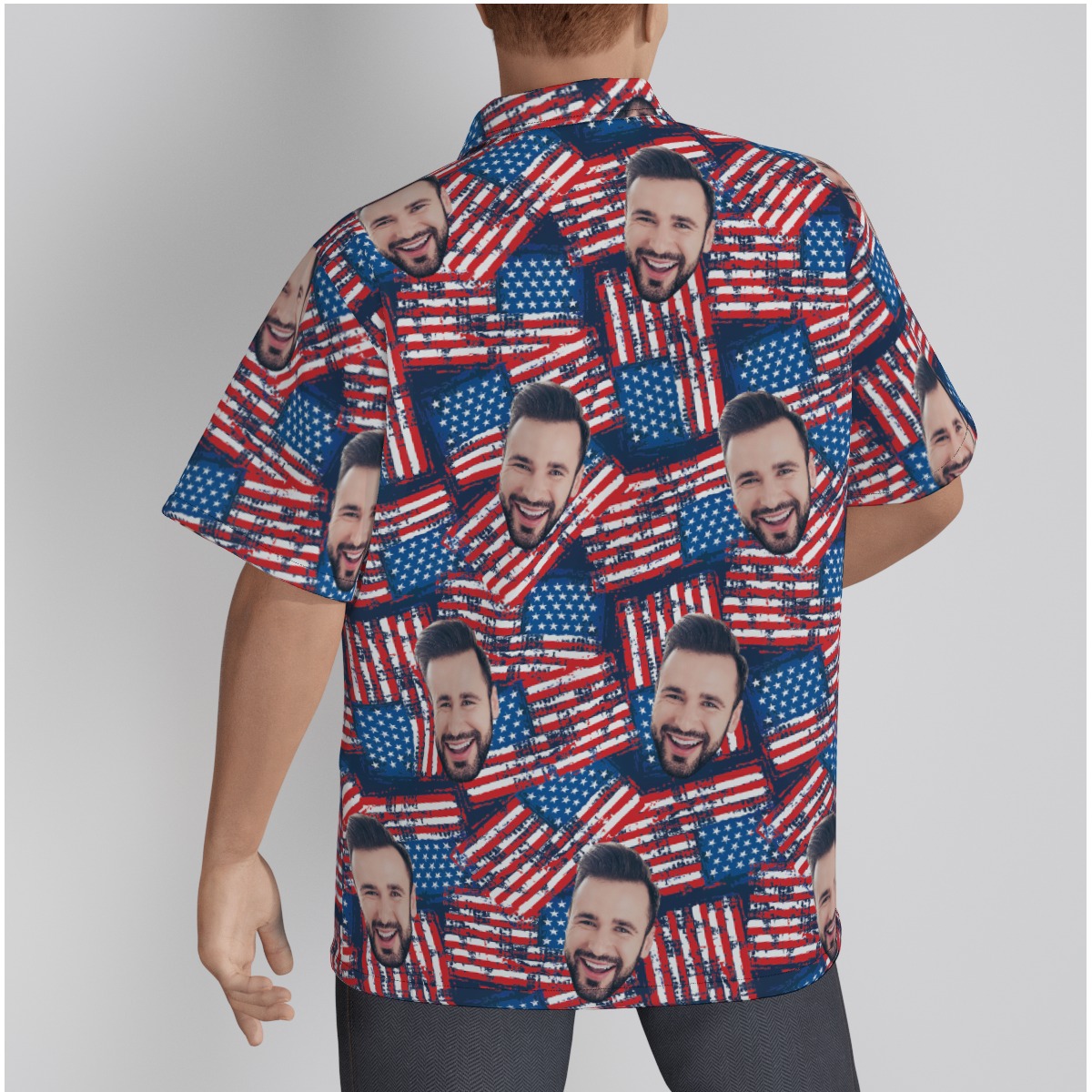 Patriotic Custom Face Hawaiian Shirt For Men