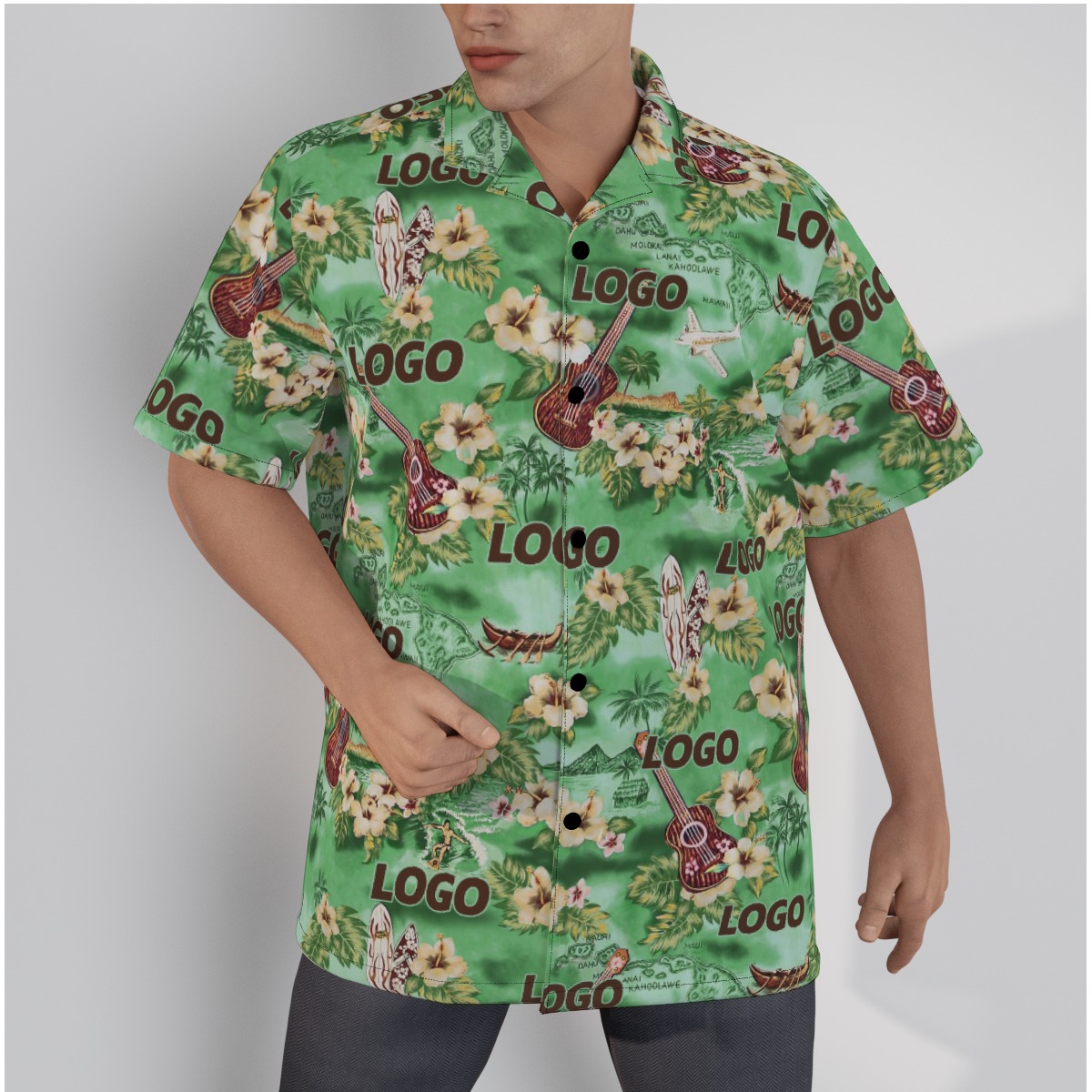 Tropical Vintage Custom Hawaiian Shirt With Logo - variant image 1