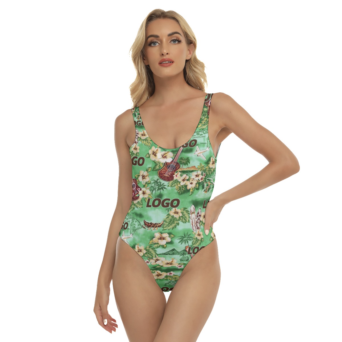 Custom Logo Tropical Vintage Hawaiian Swimsuit For Summer - variant image 1