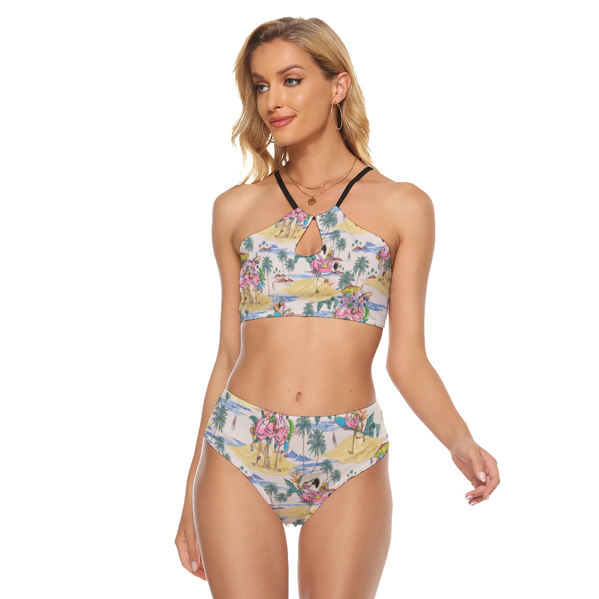 Tropical Flamingo Sexy Two-piece Swimsuit For Women - variant image 1