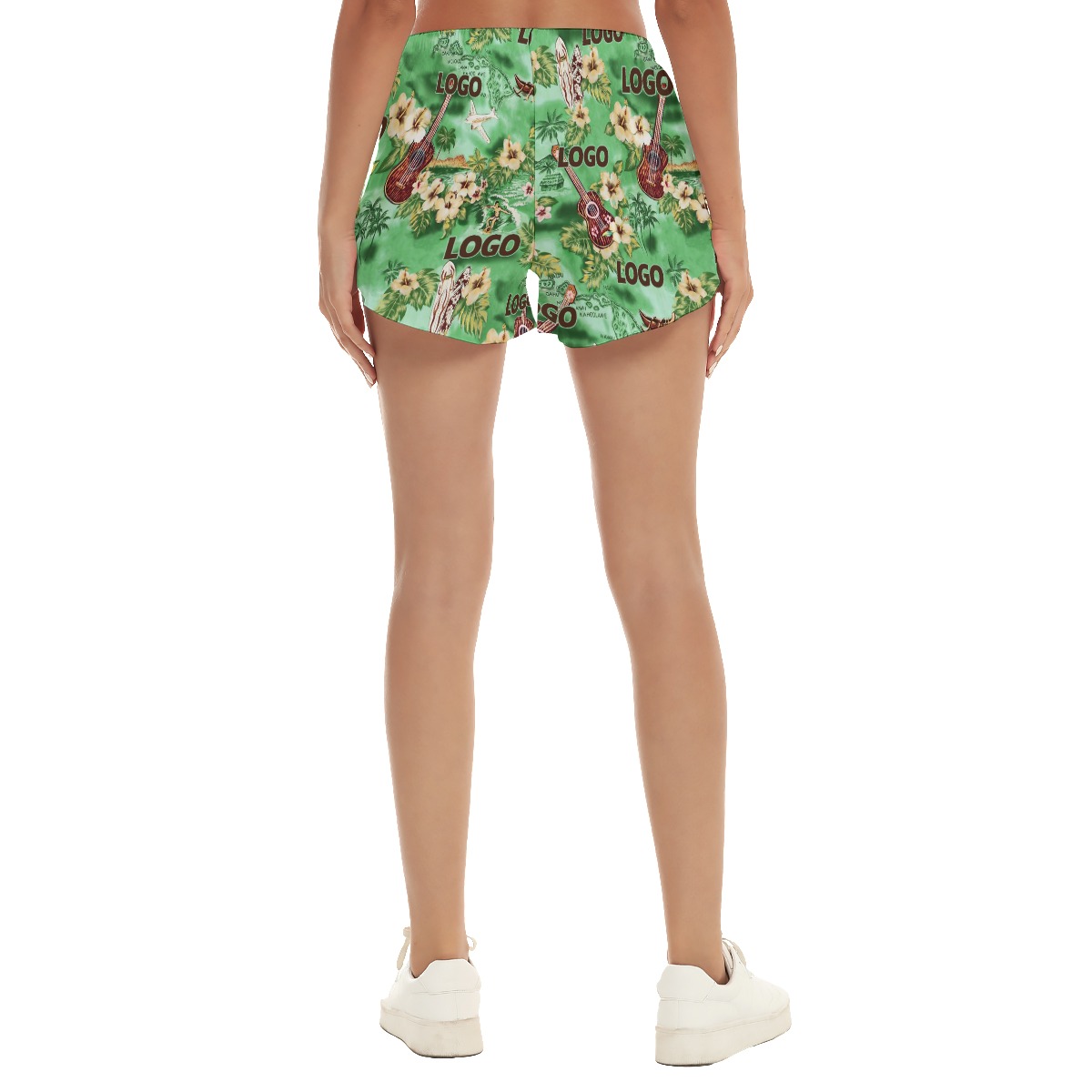 Customized Tropical Vintage Hawaiian Beach Shorts For Women With Logo