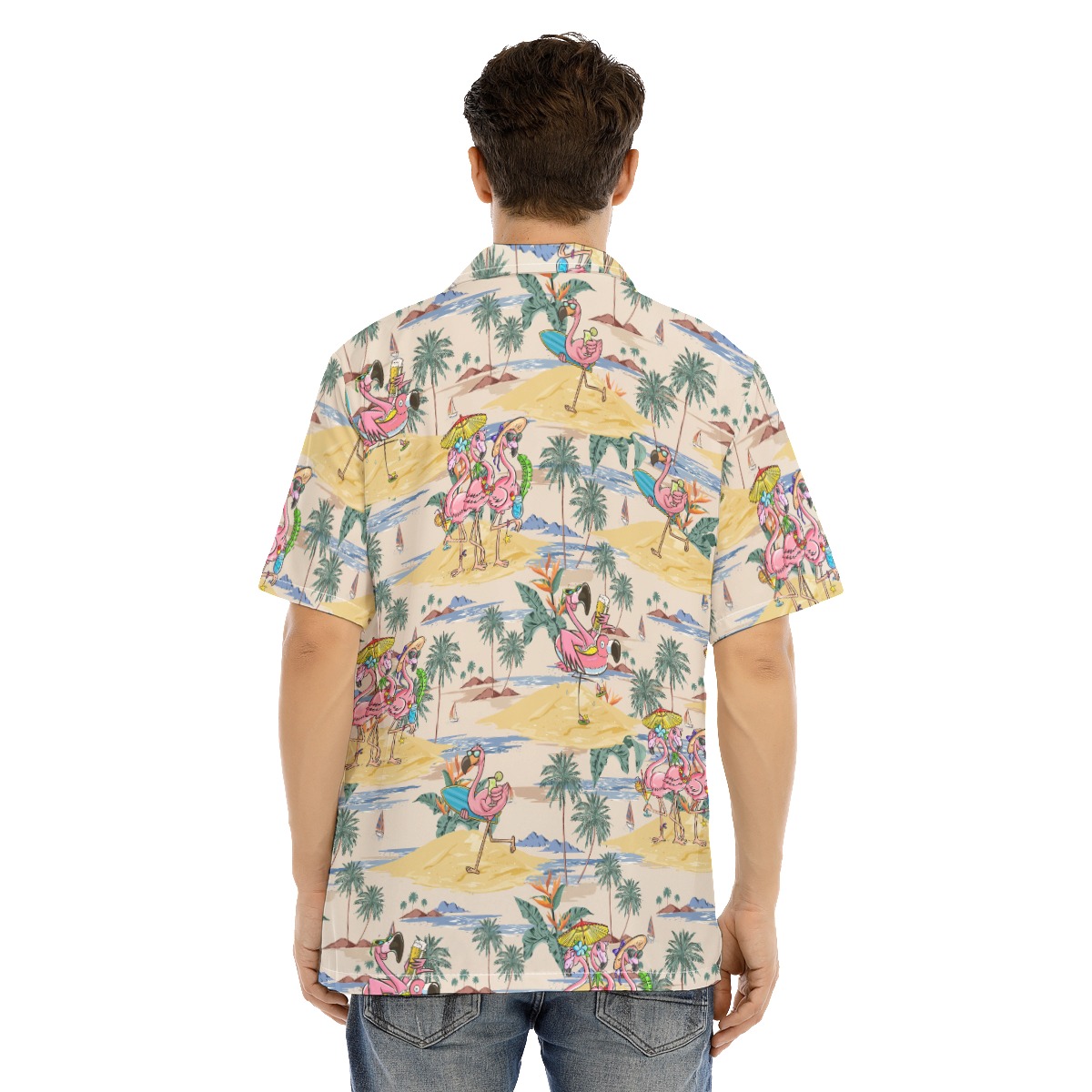 Funny Flamingo On Beach Tropical Hawaiian Shirt