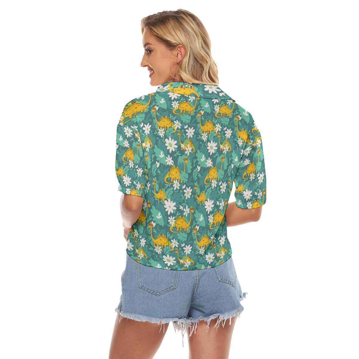 Tacosaurus Hawaiian Crop Top Shirt For Women