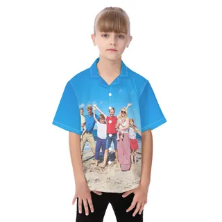 Custom Family Phot Kid's Hawaiian Shirt