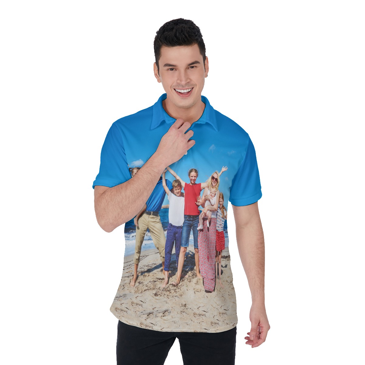 Custom Photo Hawaiian Polo Shirt For Men - variant image 1