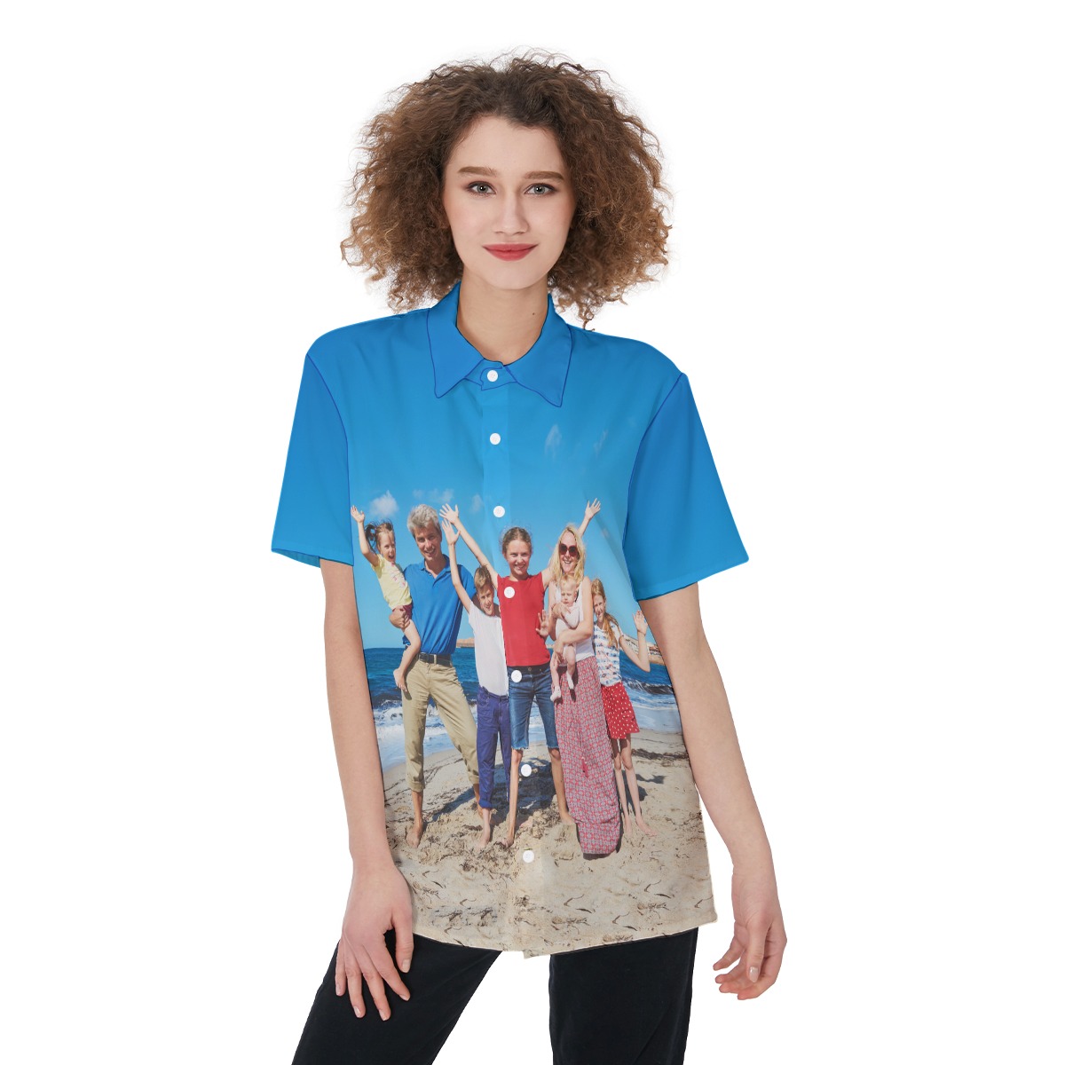 Custom Photo Family Hawaiian Shirt For Women - variant image 1
