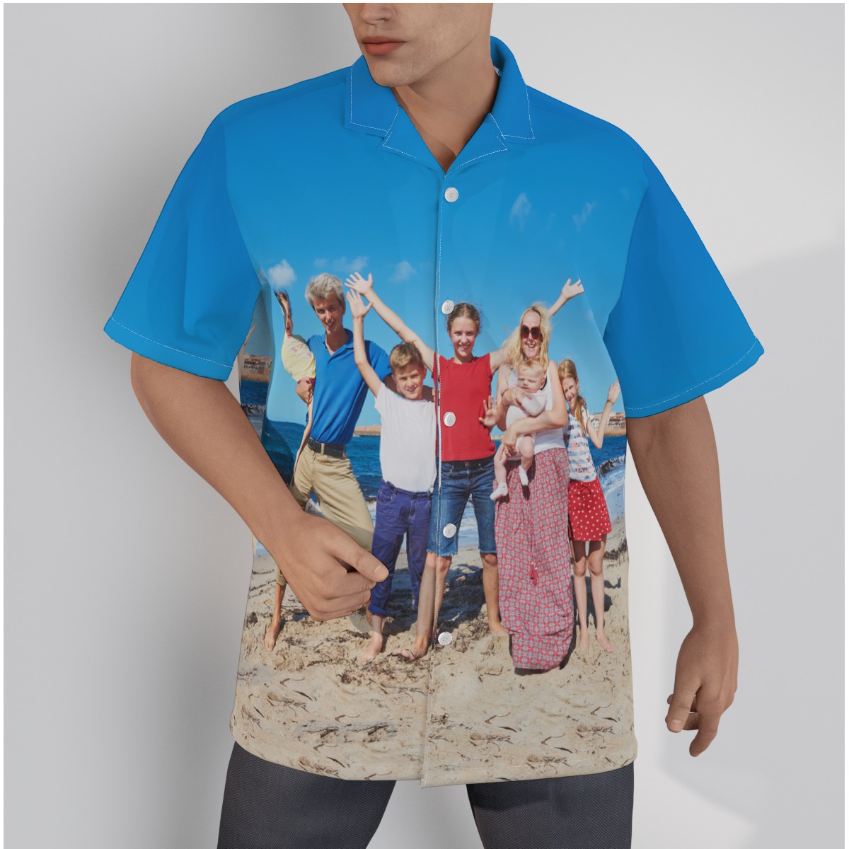 Custom Family Photo Hawaiian Shirt For Men - variant image 1