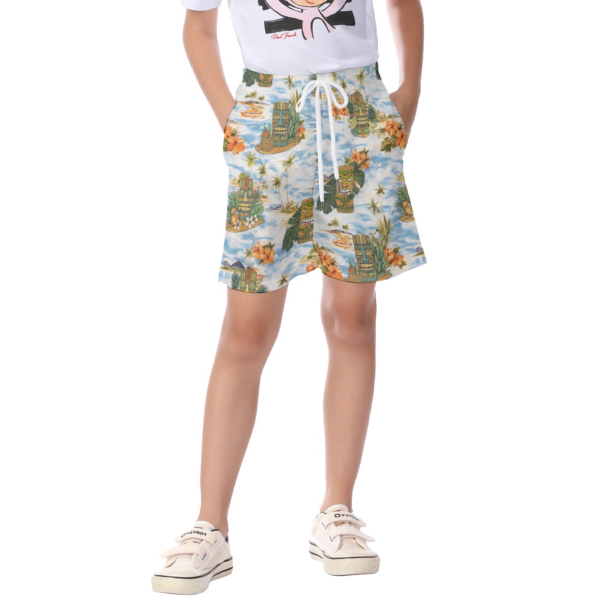 Cute Tropical Tiki Summer Beach Shorts For Kids - variant image 1