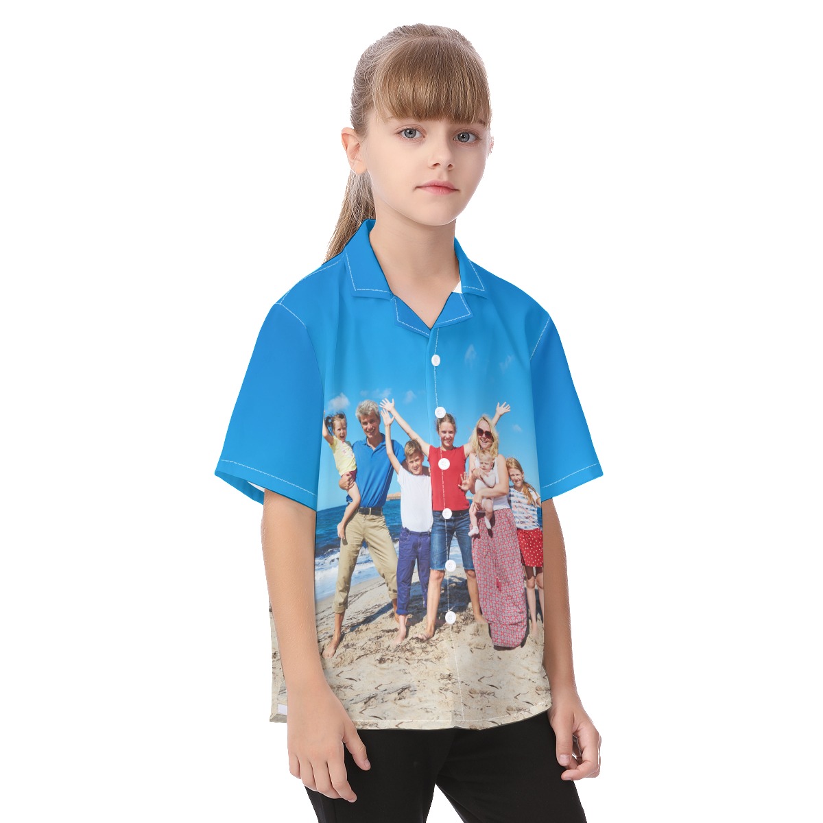 Custom Family Phot Kid's Hawaiian Shirt