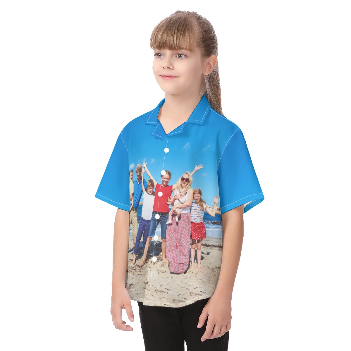 Custom Family Phot Kid's Hawaiian Shirt