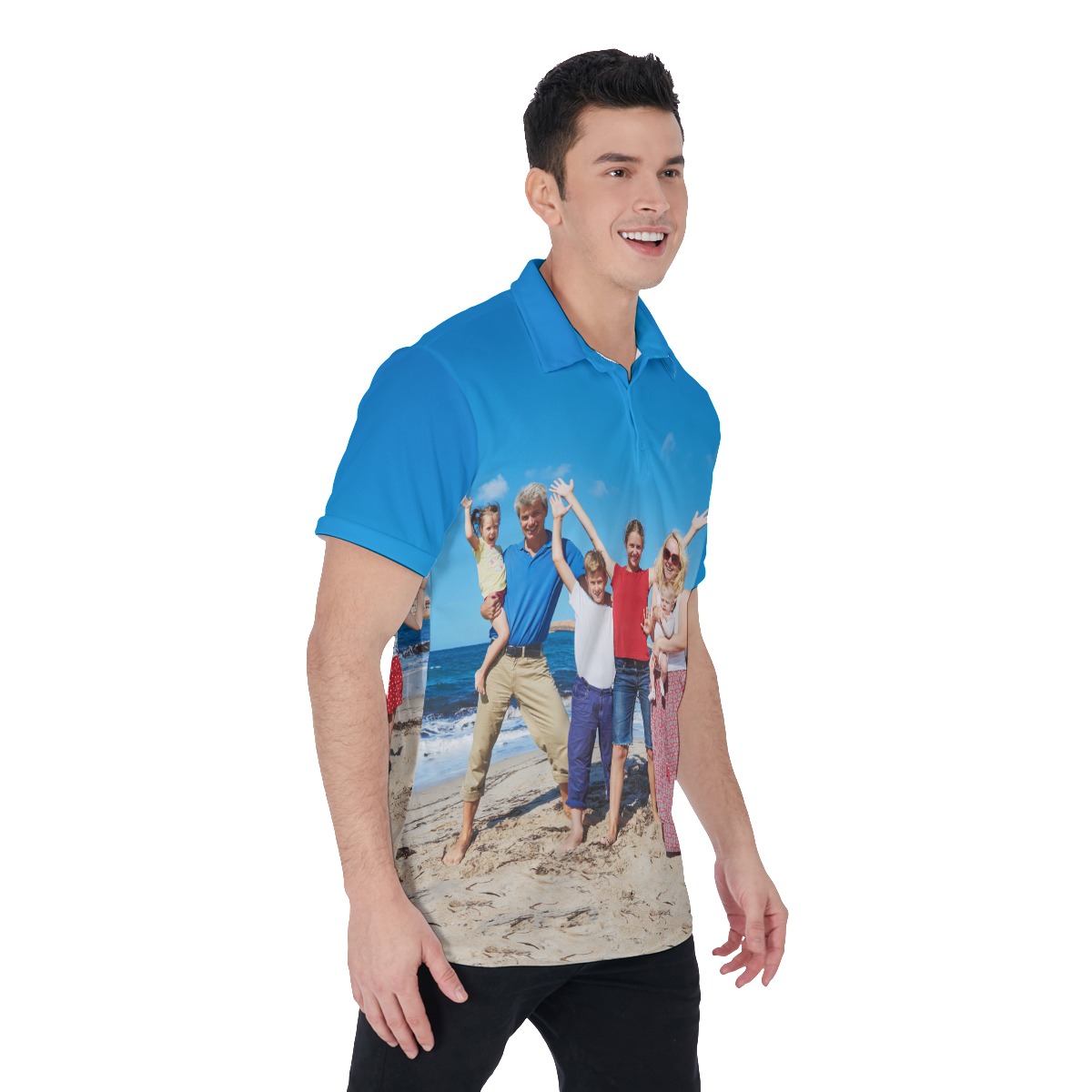 Custom Photo Hawaiian Polo Shirt For Men