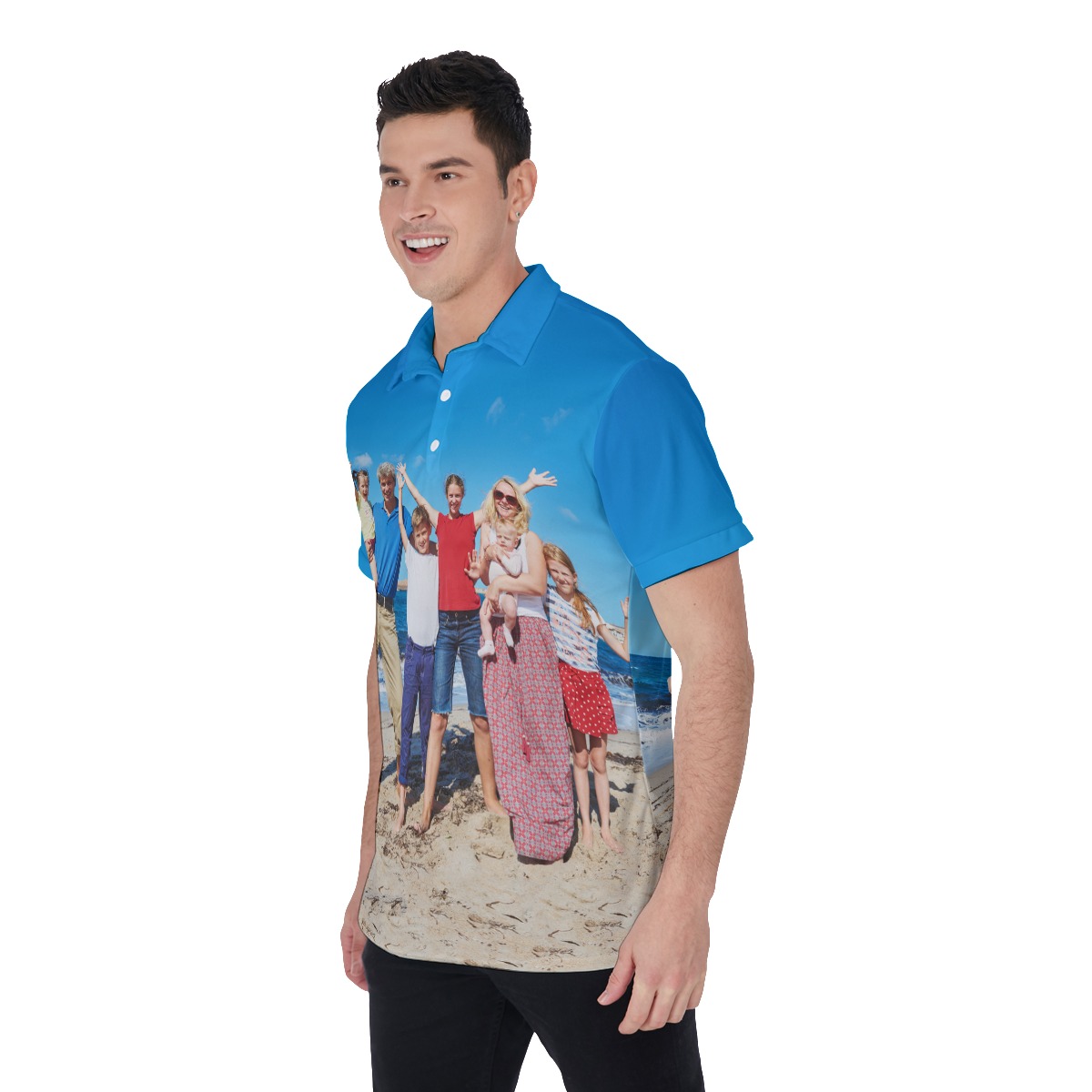 Custom Photo Hawaiian Polo Shirt For Men