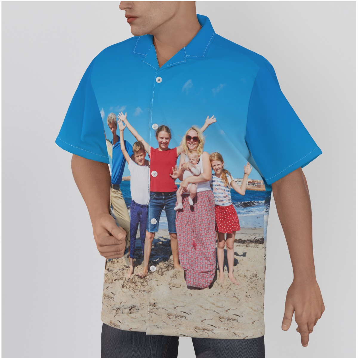 Custom Family Photo Hawaiian Shirt For Men