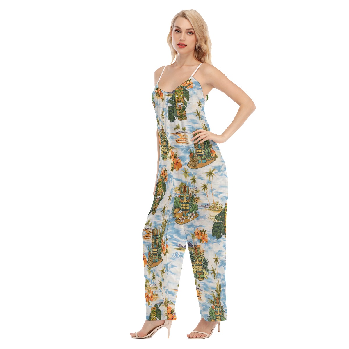 Tropical Tiki Aloha Loose Cami Jumpsuit For Women