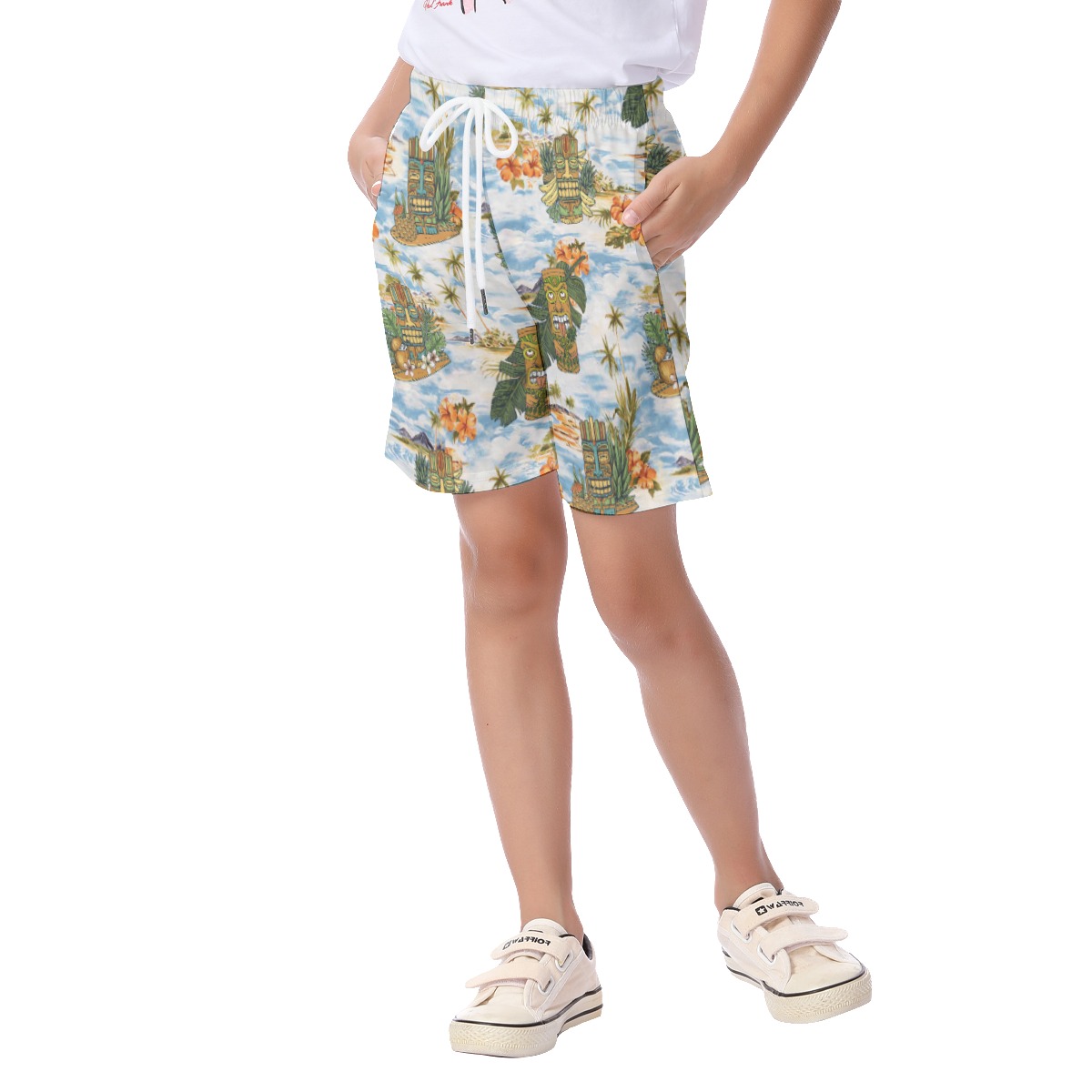 Cute Tropical Tiki Summer Beach Shorts For Kids