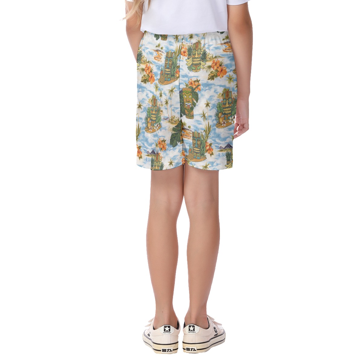 Cute Tropical Tiki Summer Beach Shorts For Kids