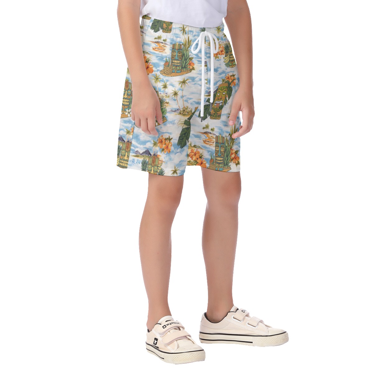 Cute Tropical Tiki Summer Beach Shorts For Kids